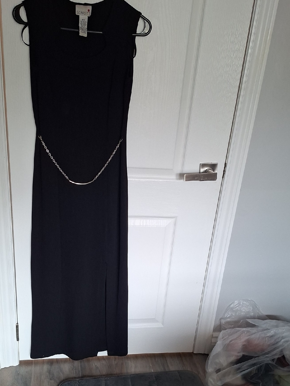 Scarlett Black Maxi Dress with Removable Chain Accent